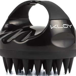 Kloy Hair Scalp Massager Shampoo Brush With Soft Silicone Bristles- Black